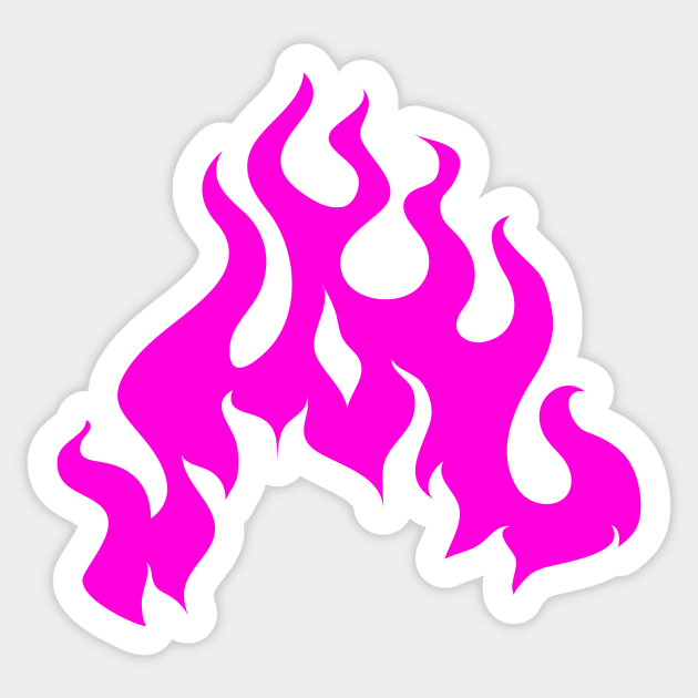 Neon Pink Flames Sticker by Trendy Tshirts